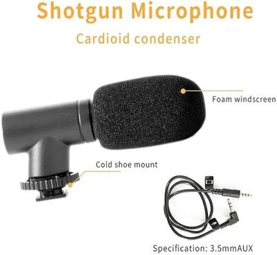 Professional Vlogging Kit with Light & Mic Black