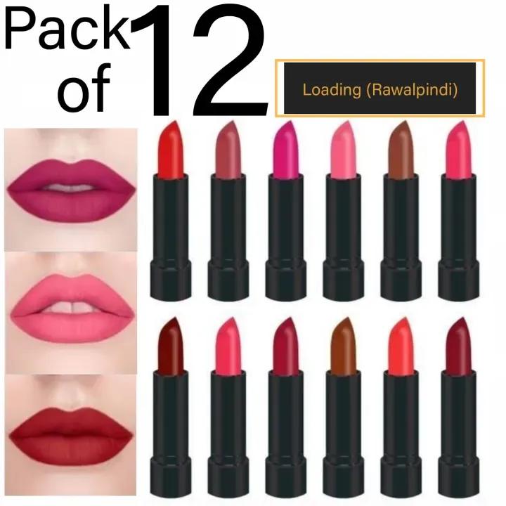 12 Pcs Matte Lipstick Bold Long Lasting